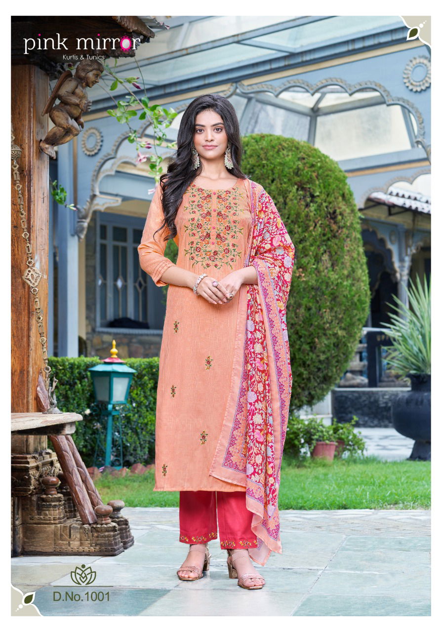 Pink Mirror New Exclusive Wear Designer Fancy Printed Kurti Bottom With Dupatta Collection